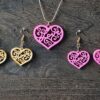 Heart Shaped Love Necklace, Love Earrings - 3D Printed Jewelry Set, Earring Set - Earrings With Necklace Set - Image 9