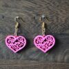 Heart Shaped Love Necklace, Love Earrings - 3D Printed Jewelry Set, Earring Set - Earrings With Necklace Set - Image 6