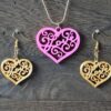 Heart Shaped Love Necklace, Love Earrings - 3D Printed Jewelry Set, Earring Set - Earrings With Necklace Set - Image 4