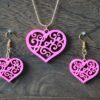 Heart Shaped Love Necklace, Love Earrings - 3D Printed Jewelry Set, Earring Set - Earrings With Necklace Set - Image 3