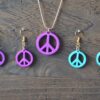 Peace Sign Earrings, Peace Sign Necklace - 3D Printed Jewelry Set, Earring Set - Earrings With Necklace Set - Image 9