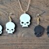 Skull Earrings, Skull Necklace - 3D Printed Jewelry Set, Earring Set - Earrings With Necklace Set - Image 9