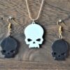 Skull Earrings, Skull Necklace - 3D Printed Jewelry Set, Earring Set - Earrings With Necklace Set - Image 4